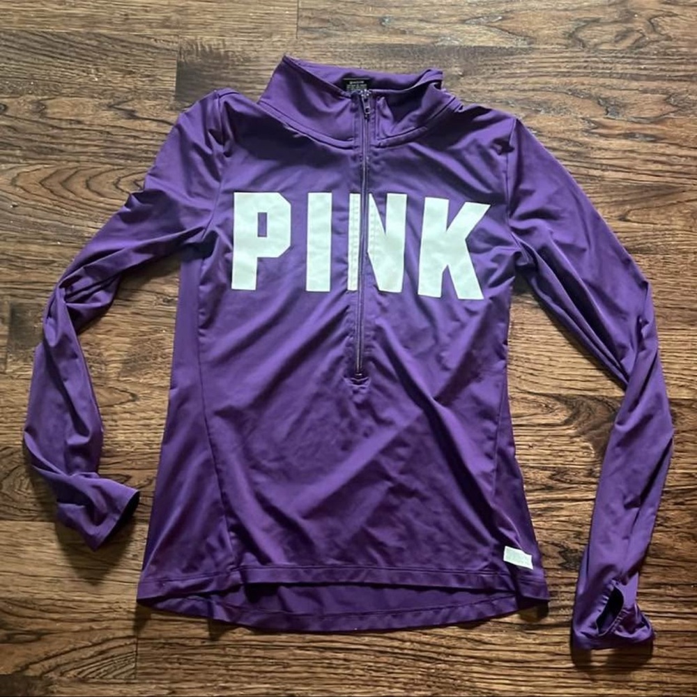Purple Victorias Secret PINK Quarter-Zip Pullover MN  Vikings